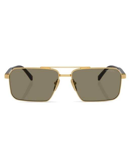 Prada Metallic Prada Pr A57S Rectangle Frame Sunglasses for men