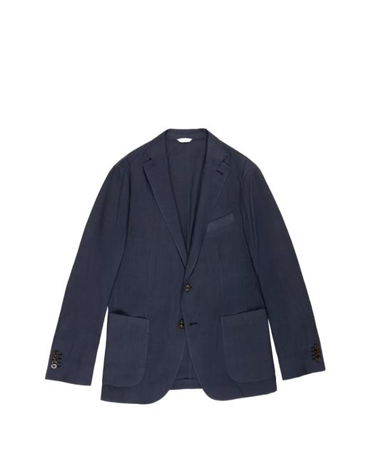 Boglioli Blue Buttoned Blazer for men