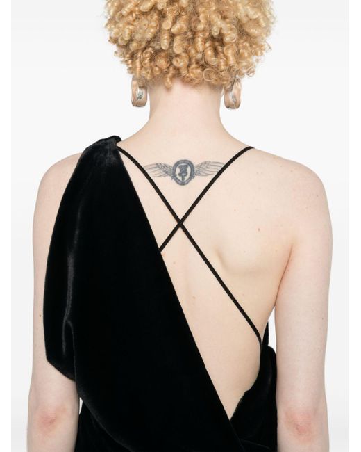 Coperni Black Logo-plaque Panelled Maxi Dress