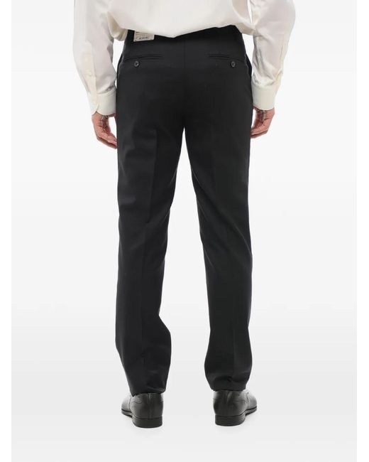 Corneliani Black Virgin Wool Welt-Pocket Trousers for men