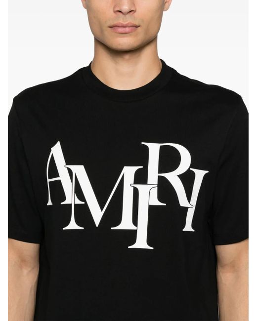 Amiri Black T-Shirt With Printed Logo for men