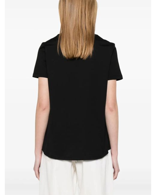 Max Mara Black Embroidered Cotton T-Shirt