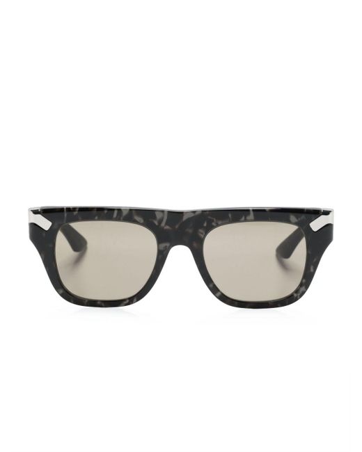 Alexander McQueen Brown Tortoiseshell Square-frame Sunglasses for men