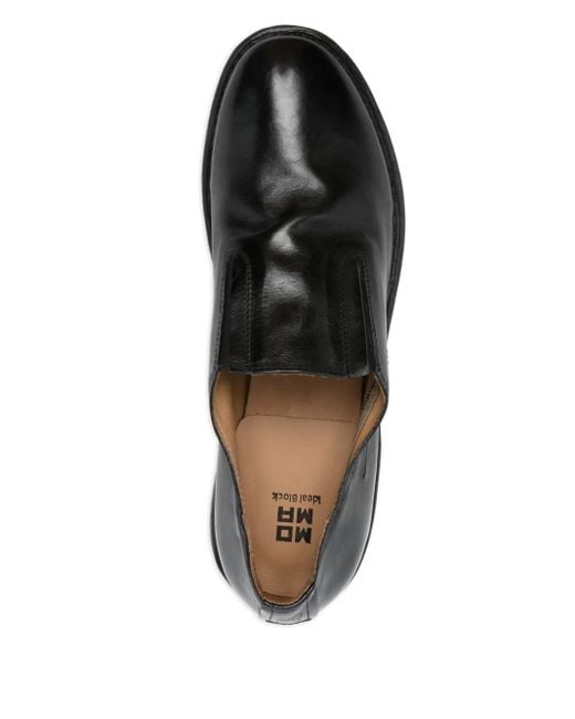 Moma Black Leather Loafers for men