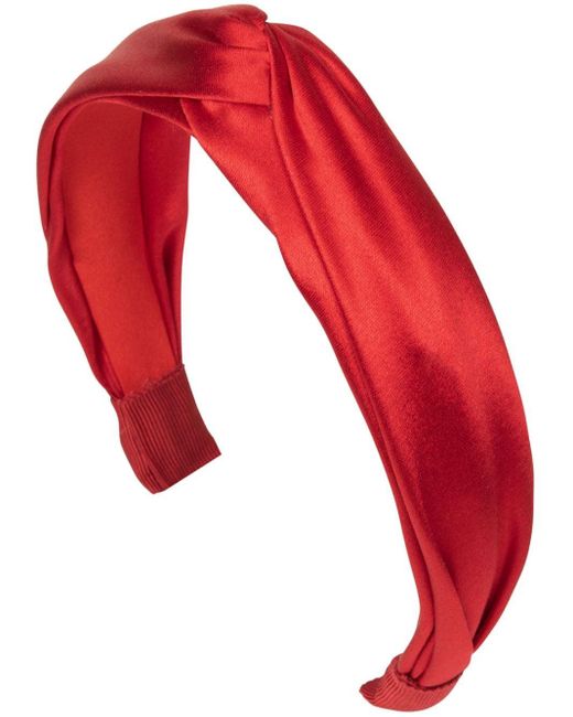 Serre-tête en soie à détail torsadé Jennifer Behr en coloris Red