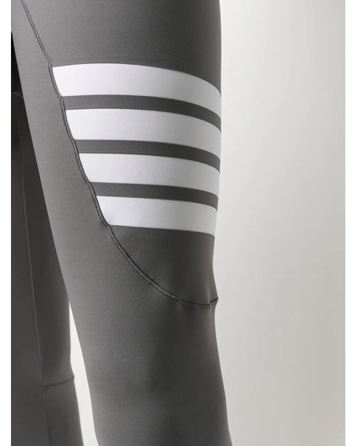 Thom Browne Gray 4-Bar Stripe Lightweight Compression Tights for men