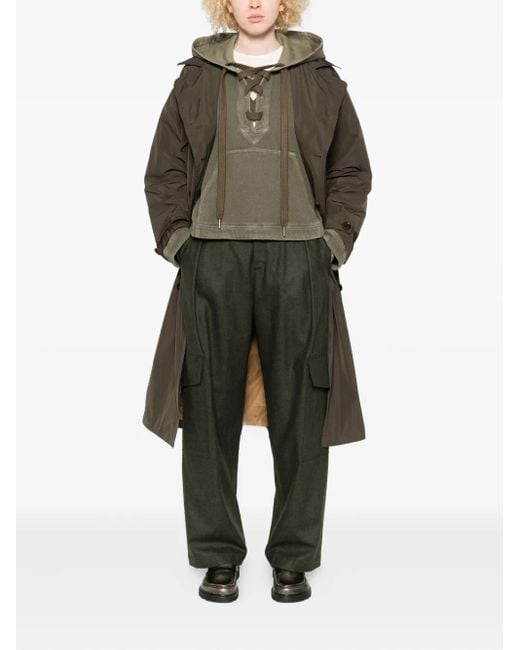 Aspesi Green Belted Double-Breasted Coat