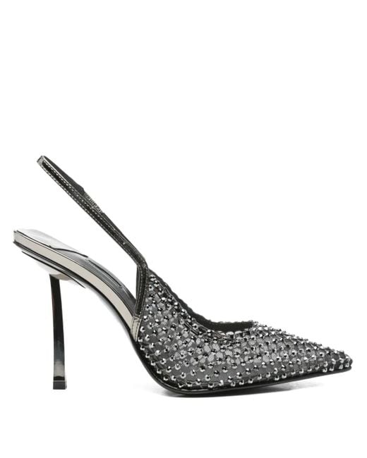 Le Silla Metallic 100Mm Embellished Slingback Heeled Pumps