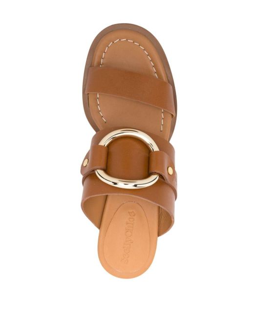 See By Chloé Brown Mules mit Ring 45mm