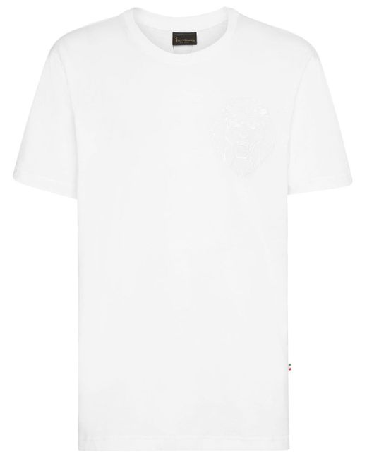 T-shirt en coton à motif lion brodé Billionaire pour homme en coloris White