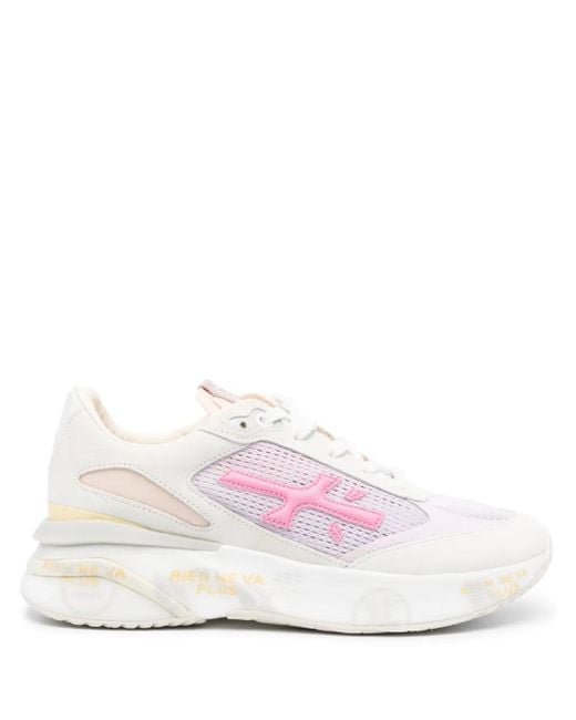 Premiata Pink Moerun Distressed Sneakers