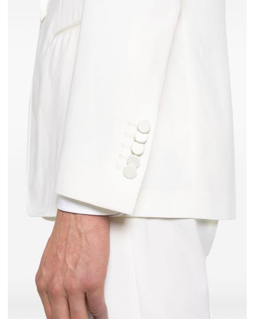 Tagliatore White Satin-trim Single-breasted Suit for men