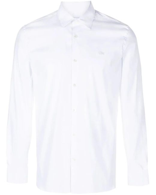 Lacoste White Logo-Patch Cotton Blend Shirt for men