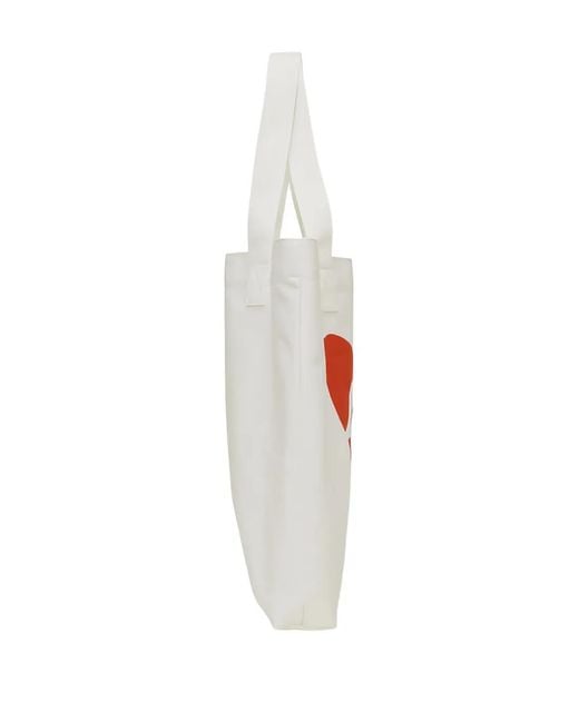 Marc O' Polo White Heart-Print Tote Bag
