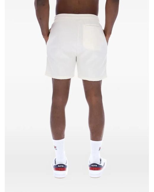 Fila White Eusebio Logo-Patch Drawstring Track Shorts for men