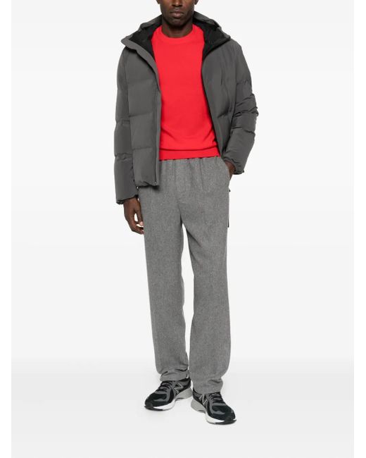 Cellar Door Gray Elastic-Waist Wool Trousers for men
