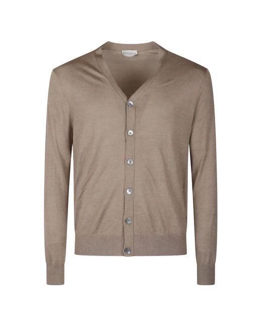 Ballantyne Gray V-Neck Button-Up Cardigan for men