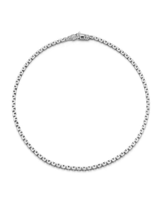 Mateo White Sterling Square Link Necklace for men