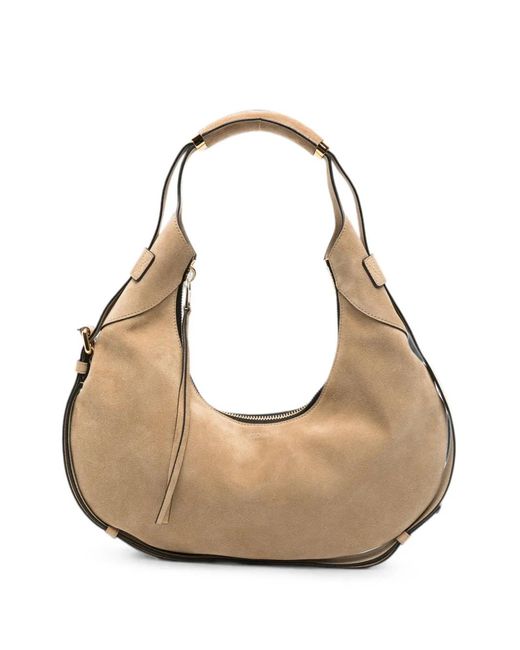 Moschino Natural Crescent-Shape Shoulder Bag