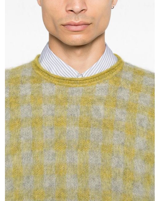 Amaranto Karierter Pullover in Green für Herren