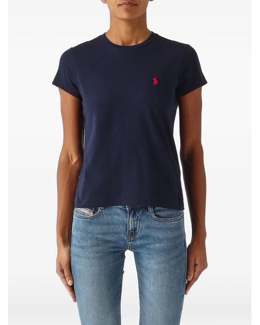 Polo Ralph Lauren Blue Logo-Embroidered T-Shirt