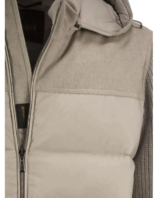 Moorer Natural Hooded Padded Jacket for men