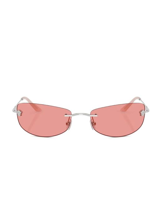 Versace Pink Metal-Frame Rimless Sunglasses for men
