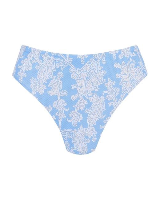 Heidi Klein Blue Paisley-Print Bikini Bottoms