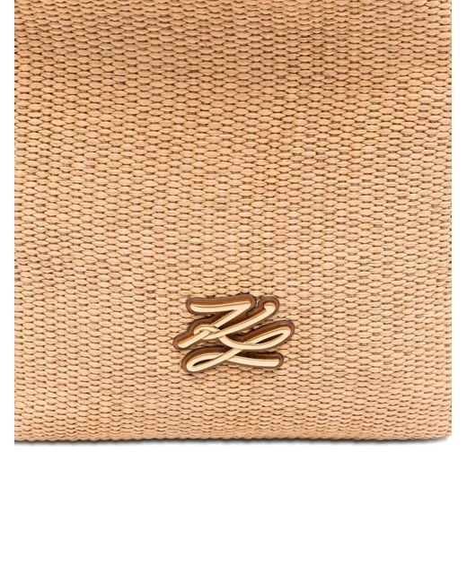 Karl Lagerfeld White K/Autograph Woven Chain-Strap Bag