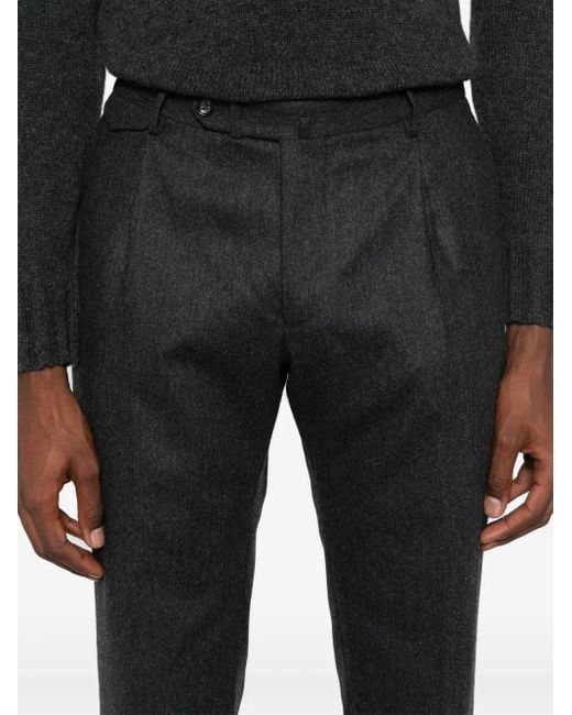 Tagliatore Black Wool Trousers for men