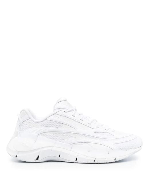 Reebok White Textured-Panel Sneakers for men