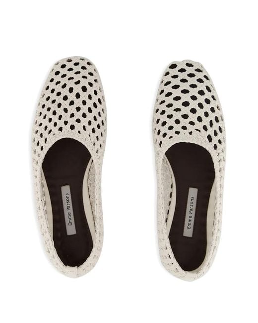 Emme Parsons White High Throat Ballet Flats