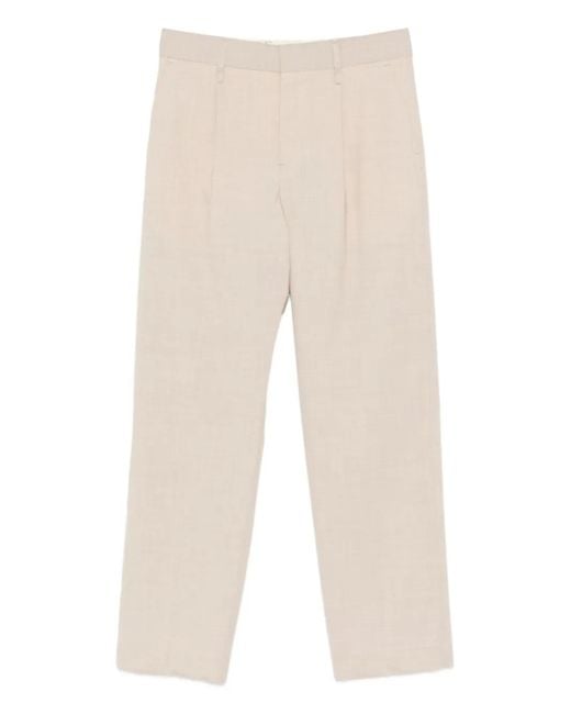 FEDERICO CINA Natural Pleated Trousers