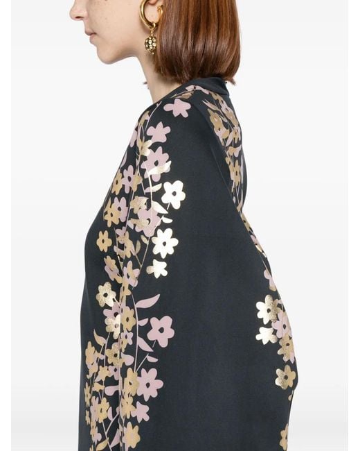 Cynthia Rowley Black Floral-Print Mini Dress