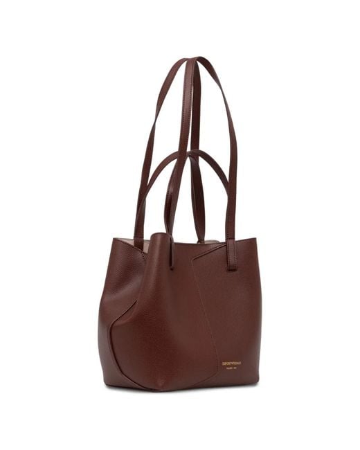 Emporio Armani Brown 1981 Leather Shoulder Bag