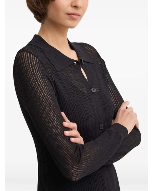 Vestido midi con cuello de polo Sandro Ferrone de color Black