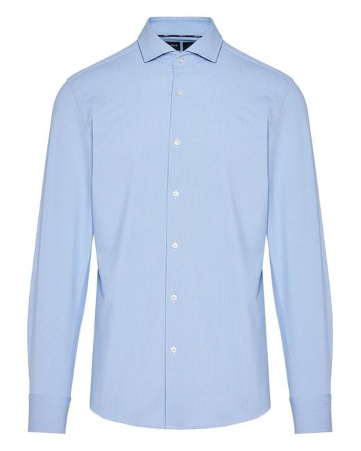 Camicia Con Bottoni di Boss in Blue da Uomo