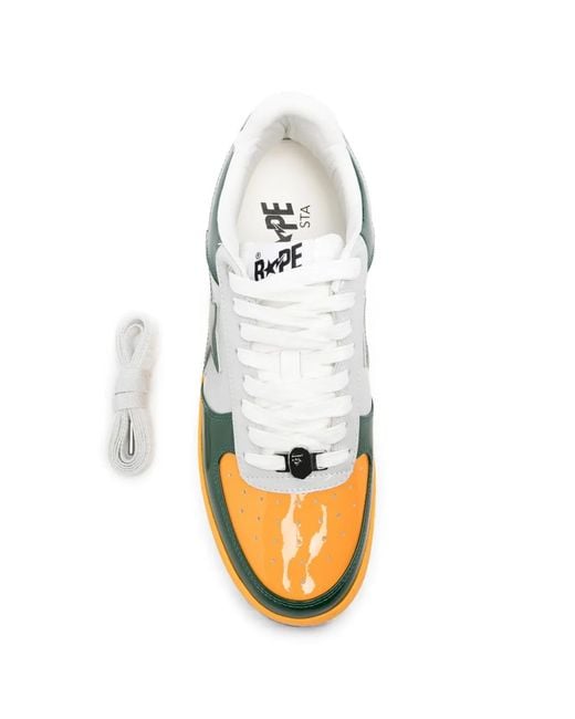 A Bathing Ape Green Bape Sta Sneakers for men