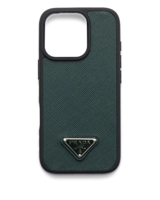 Prada Green Leather Iphone 16 Pro Case for men