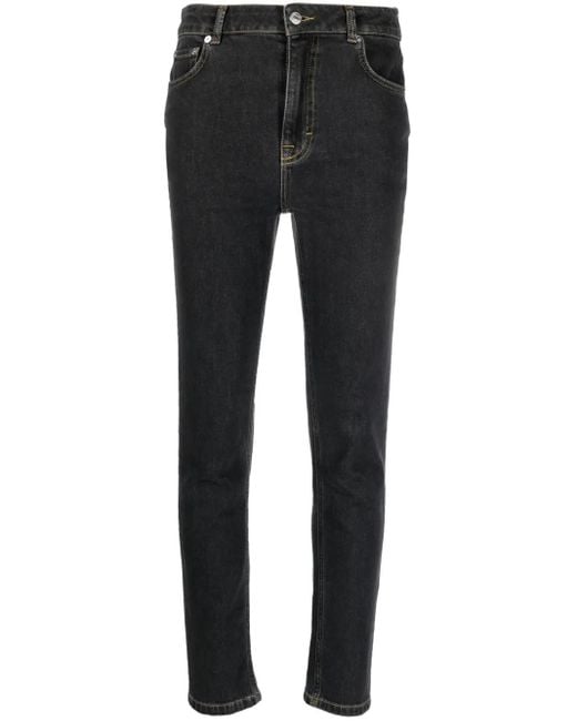 Moschino Black High-Rise Skinny-Cut Jeans