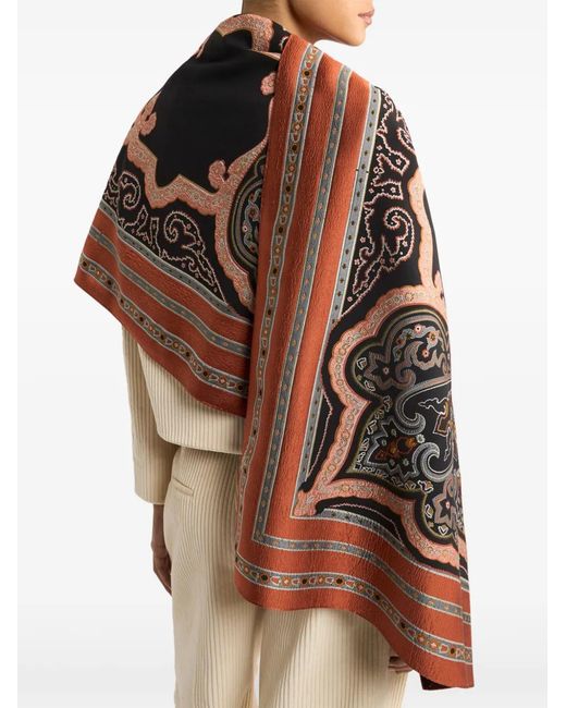 Etro Black Patterned Scarf