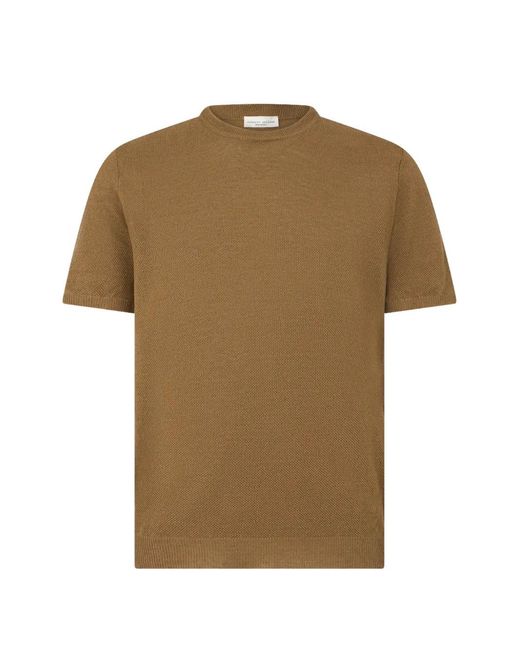 Roberto Collina Brown Short-Sleeve Knitted T-Shirt for men