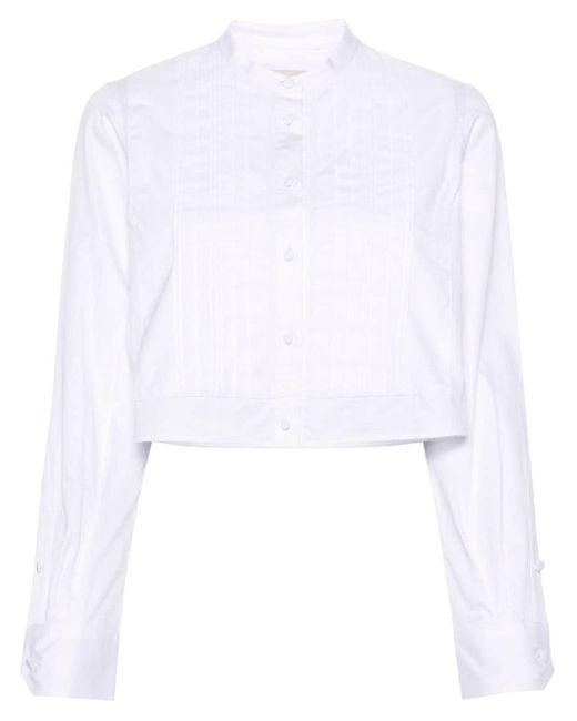 Zadig & Voltaire White Theby Pleated Cotton Shirt