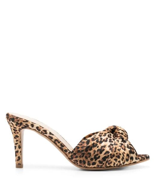 Ginissima Brown Leopard-Print Heeled Sandals