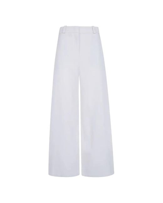 Giorgio Armani White Wide-Leg Silk Palazzo Pants