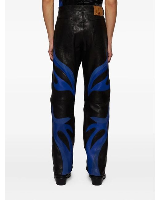 Martine Rose Blue Leather Trousers for men
