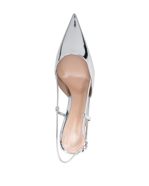 Gianvito Rossi White Ribbon 85Mm Slingback Pumps