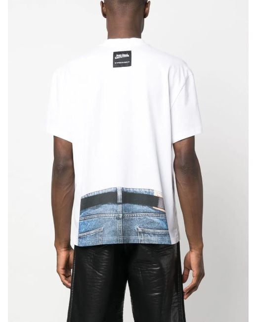 Y. Project White Trompe L'Oeil Belt-Print T-Shirt for men