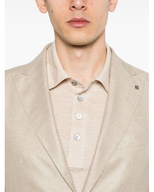 Tagliatore Natural Single-breasted Silk Blazer for men