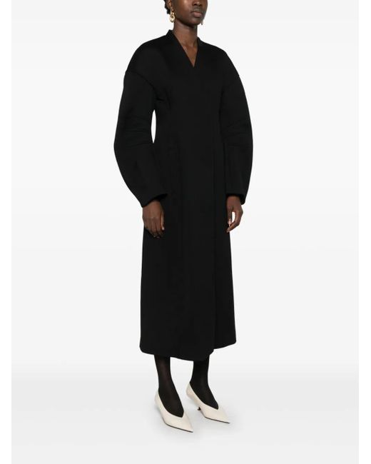 Jil Sander Black V-Neck Coat
